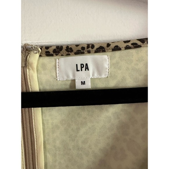 LPA Leopard Coquette Animal Print Sweetheart Neckline Mini Dress - Sz Medium - Picture 4 of 6